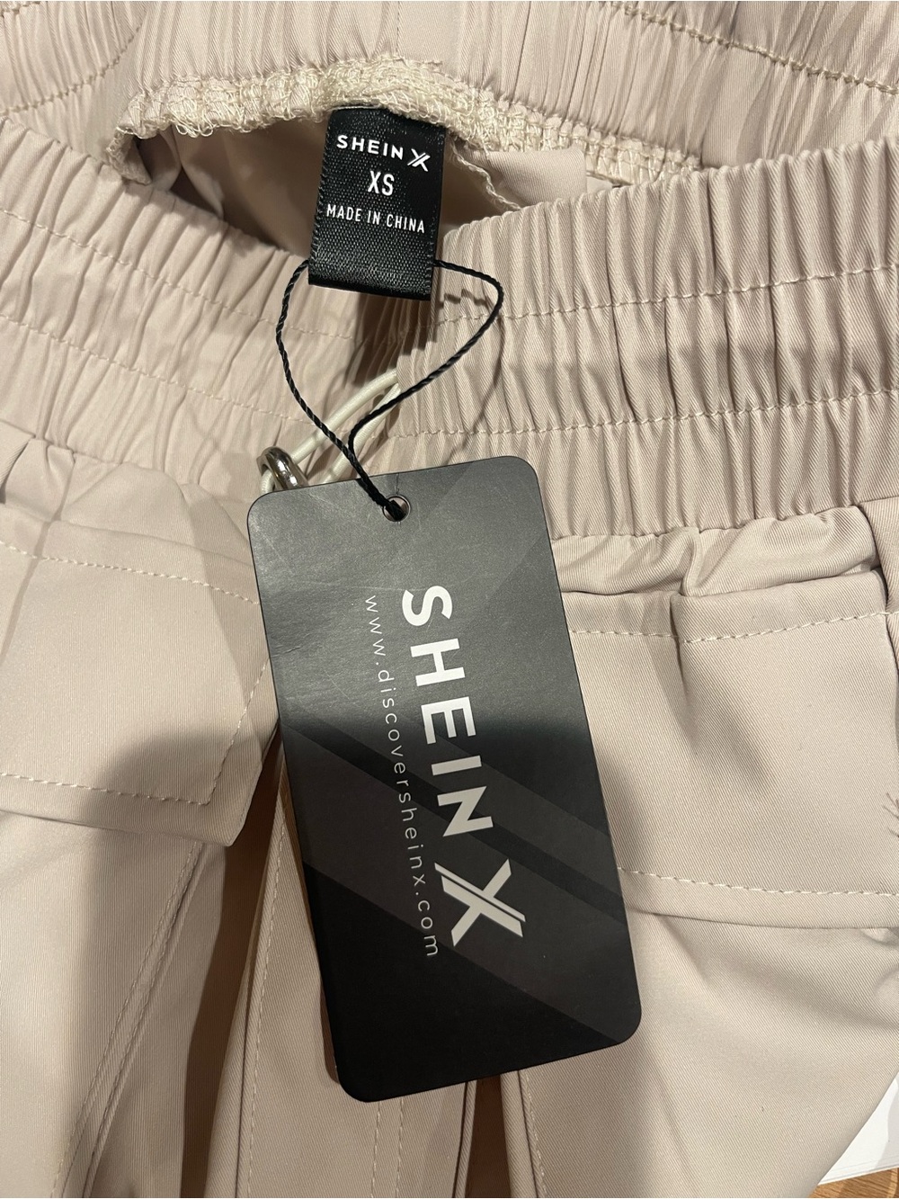 🖤 SHEIN Khaki Utility Pocket Skirt with Drawstring Details and Elastic Waist